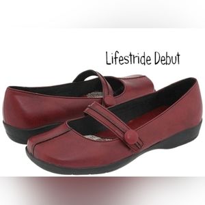 Red Mary Jane Flats Life Stride Debut Size 9 M
